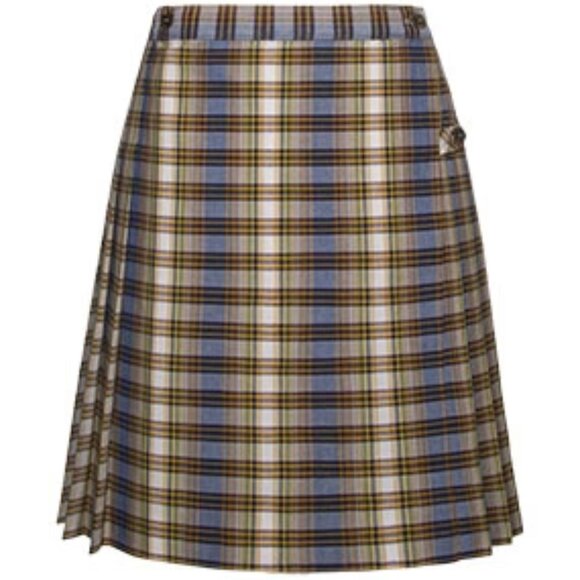 New Dennis Uniform Juniors Girls Classic Kilt Blue Yellow Santa Catalina Plaid - Picture 7 of 7